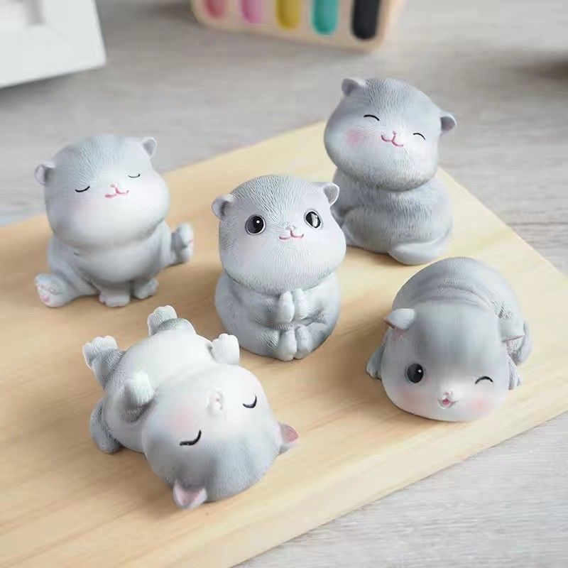 Geburtstagsgeschenk, Süßes kleines Katzenornament, Desktop-Mädchen-Minifigur, Emotionale Heilung,_voghion.com