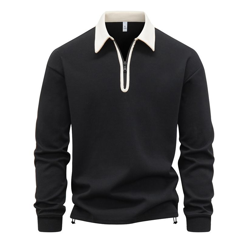 Men's Zip-Up Hoodie Slim Fit Long Sleeve Casual Pullover Sweatshirt With Stand Collar For Autumn & Spring_voghion.com