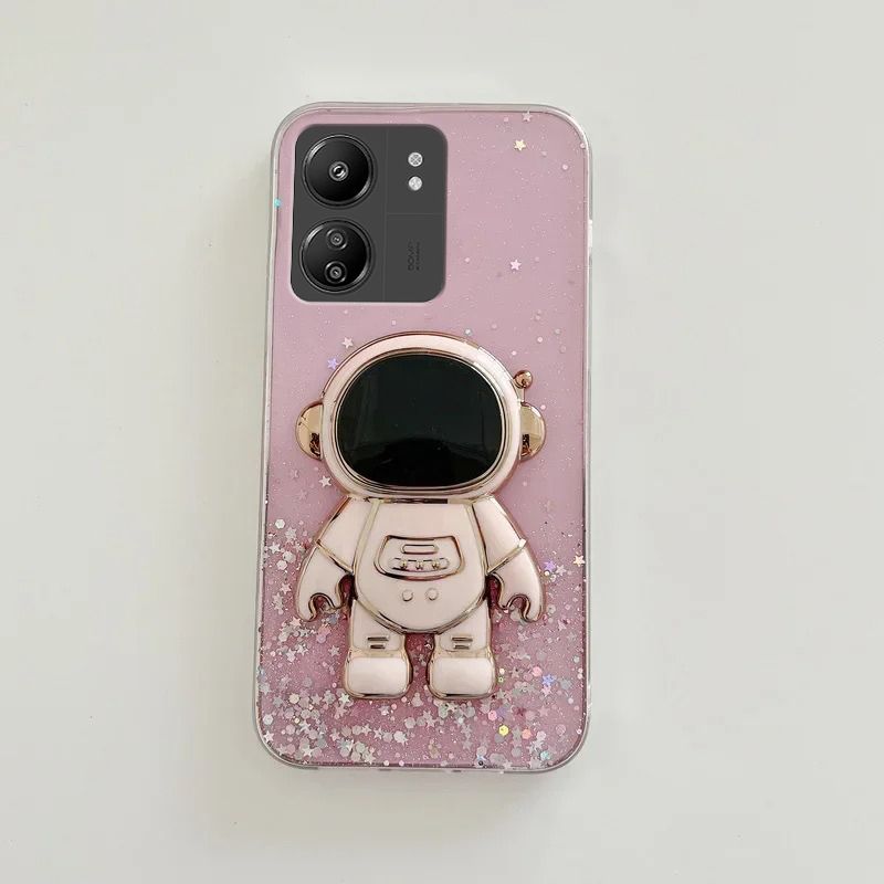 Poco X6 M6 X5 X3 C65 C55 F5 Space Bear Bracket Phone Case For Mi 13T Pro 12T 13 Lite Transparent Cover_voghion.com