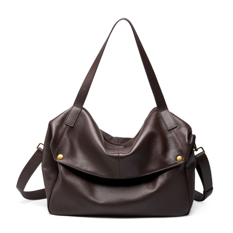 Winter Large Capacity Shoulder Leather Large Bag Soft Leather Tote Bag Simple Casual Women's Bag_voghion.com