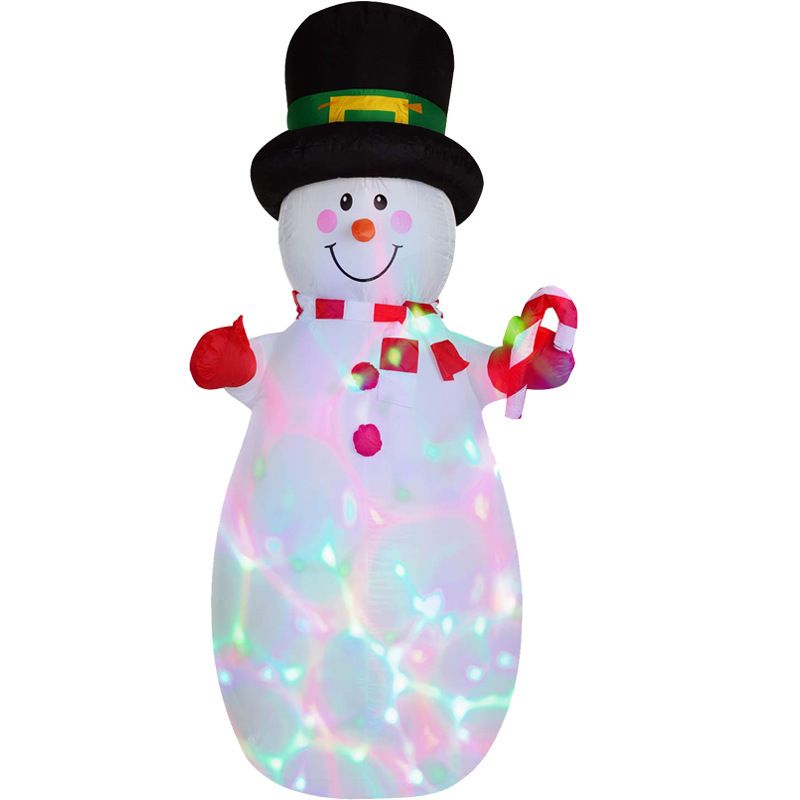Home & Garden Christmas inflatable air model 1.8m kaleidoscope snowman colored lights luminous decoration inflatable Christmas snowman_voghion.com