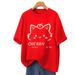 American Cartoon Short Sleeved T-shirt For Summer Design, Niche Chic Hong Kong Style Women's Base Shirt, Trendy Top_voghion.com