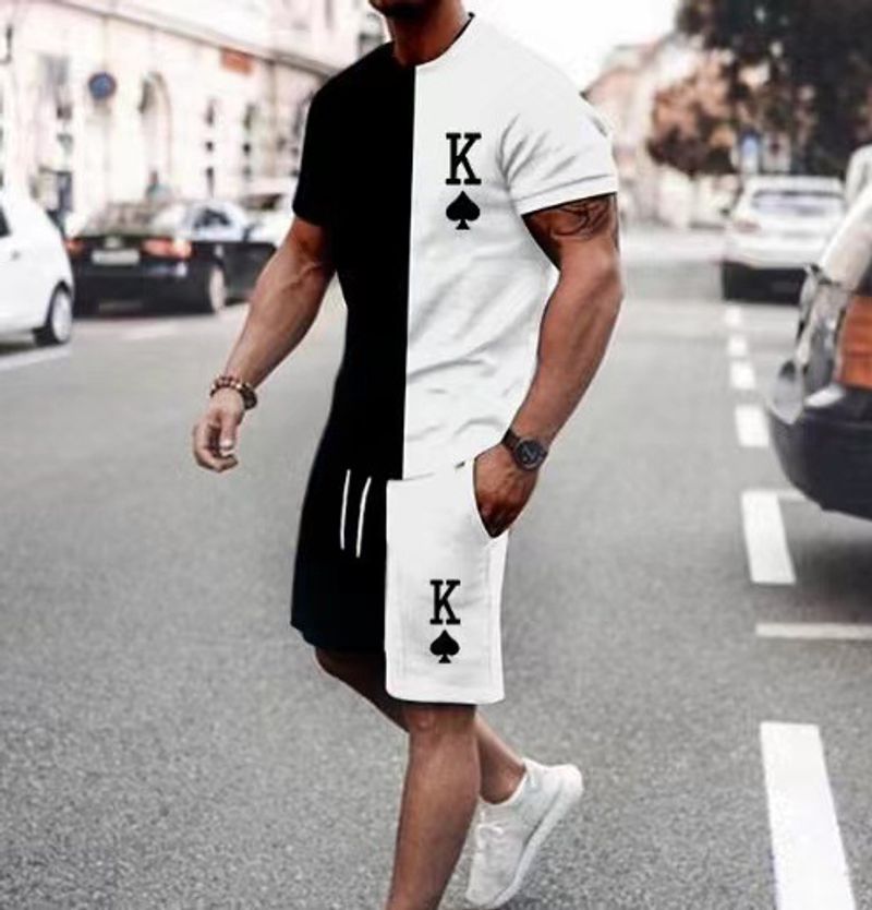 Unbeatable Quality 2025 Summer New 3D Digital Printed Men's Short Sleeved Shorts Leisure Sports T-shirt Set_voghion.com