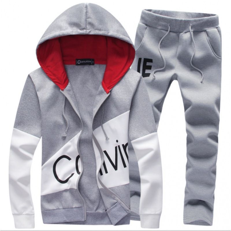 ​​Herrenbekleidung Herren-Set aus Kapuzenpullover und Jogginghose in Übergröße – Slim Fit, lässige Sportbekleidung für den Alltag (Grau, Schwarz, Marineblau)"​​_voghion.com