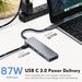 USB C HUB 6 In 1 USB C Adapter Docking Station with 4K HDMI USB3.0 SD/TF 87W PD Thunderbolt 3 for MacBook Pro PC Accessories_voghion.com