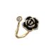 Black Camellia High-End Luxury Open For Women Index Finger Ring Niche Design 2024 New Trend_voghion.com