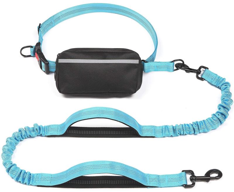 Pet Supplies Multifuncional Correndo Pochete Alça de Puxar Reflexiva Tração Corda Elástica para Cachorro_voghion.com