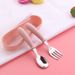 Cartoon 304 Stainless Steel Children's Box Three-piece Set Tableware Mother And Baby Gift Spoon Fork Round Handle_voghion.com