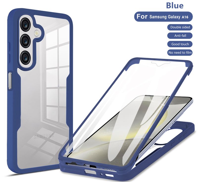360-Grad-Schutzhülle für Samsung Galaxy A16 5G, transparenter Bildschirm mit Silikon-Stoßfänger, TPU + PC-Rückseite für Galaxy A16 A_voghion.com