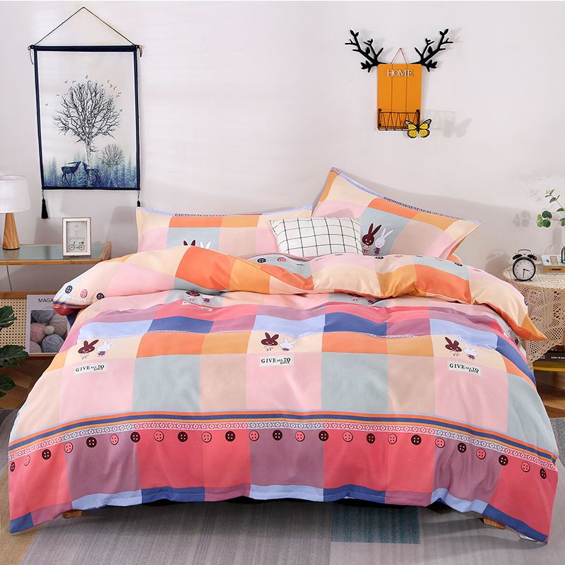 Housse de couette en pur coton de qualité maternité, ensemble de 3 pièces, drap épais pour dortoir étudiant, quatre pièces_voghion.com