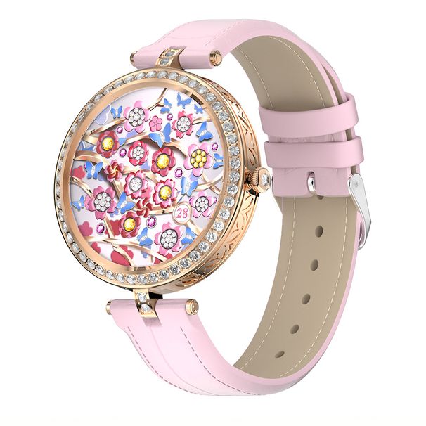 Orologio intelligente GT10 per donne con chiamate Bluetooth, frequenza cardiaca, pressione sanguigna, ossigeno nel sangue, meteo, contapassi, fitness tracker,_voghion.com