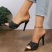 Sequin Pointed High Heel Open Toe Mules For Women Sexy Stiletto Fashion Sandals_voghion.com
