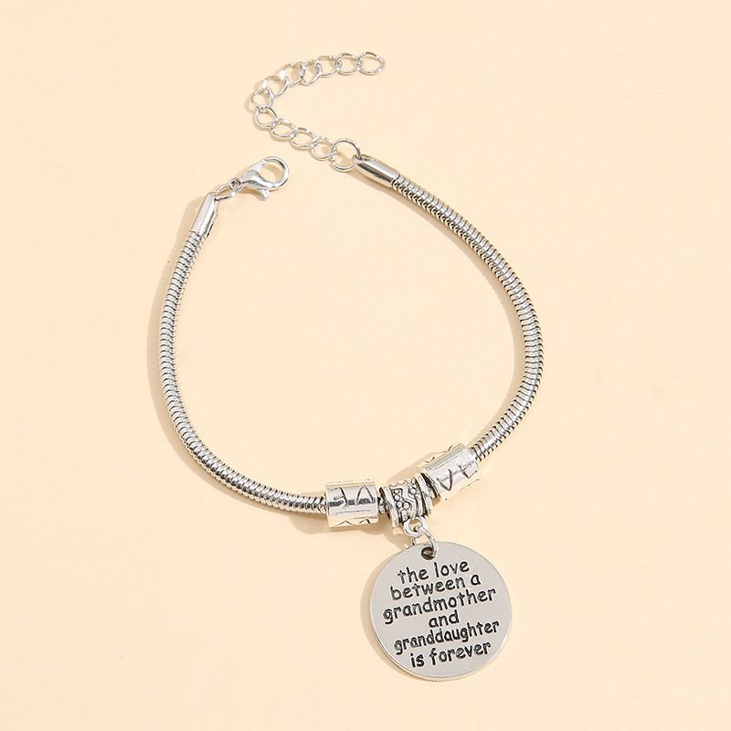 Simple Round Plate Letter Eternal Love Bracelet Personality Hip-Hop Accessories Trendy Jewelry_voghion.com