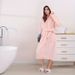 Soft Touch Micro Fleece Huva Morgonrock Plysch Lång Spa Robe Absorberande Morgonrock_voghion.com