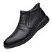 Scarpe casual da uomo Tide Zhongbang in pelle con maniche in tinta unita e cuciture in pelle corte_voghion.com