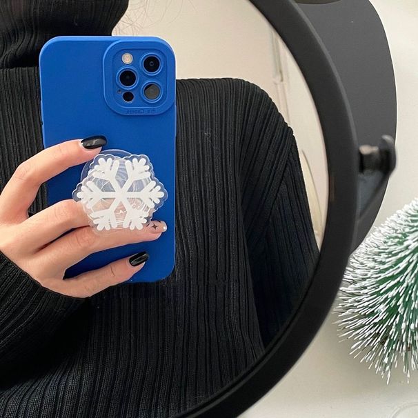 INS Snowflake Airbag Phone Stand Adhesive Telescopic Desktop Lazy Back Sticker Rotatable Niche Trendy Style_voghion.com