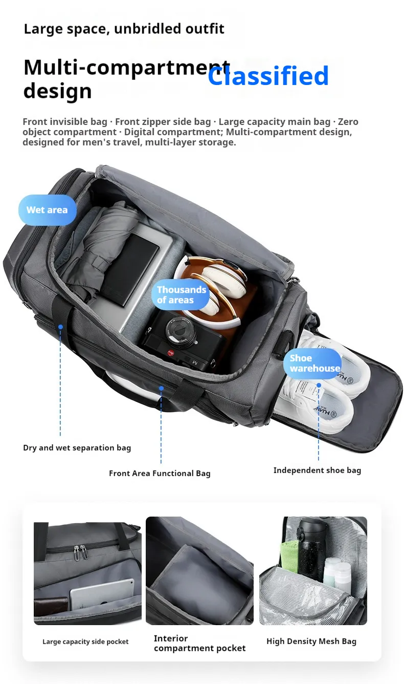 Yoga fitness bag, swimming training bag, sports bag, trendy lifting, crossbody bag, travel bag, cylindrical basketball bag_voghion.com