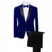 Traje casual de negocios de terciopelo para hombre, traje de padrino de boda de dos piezas_voghion.com