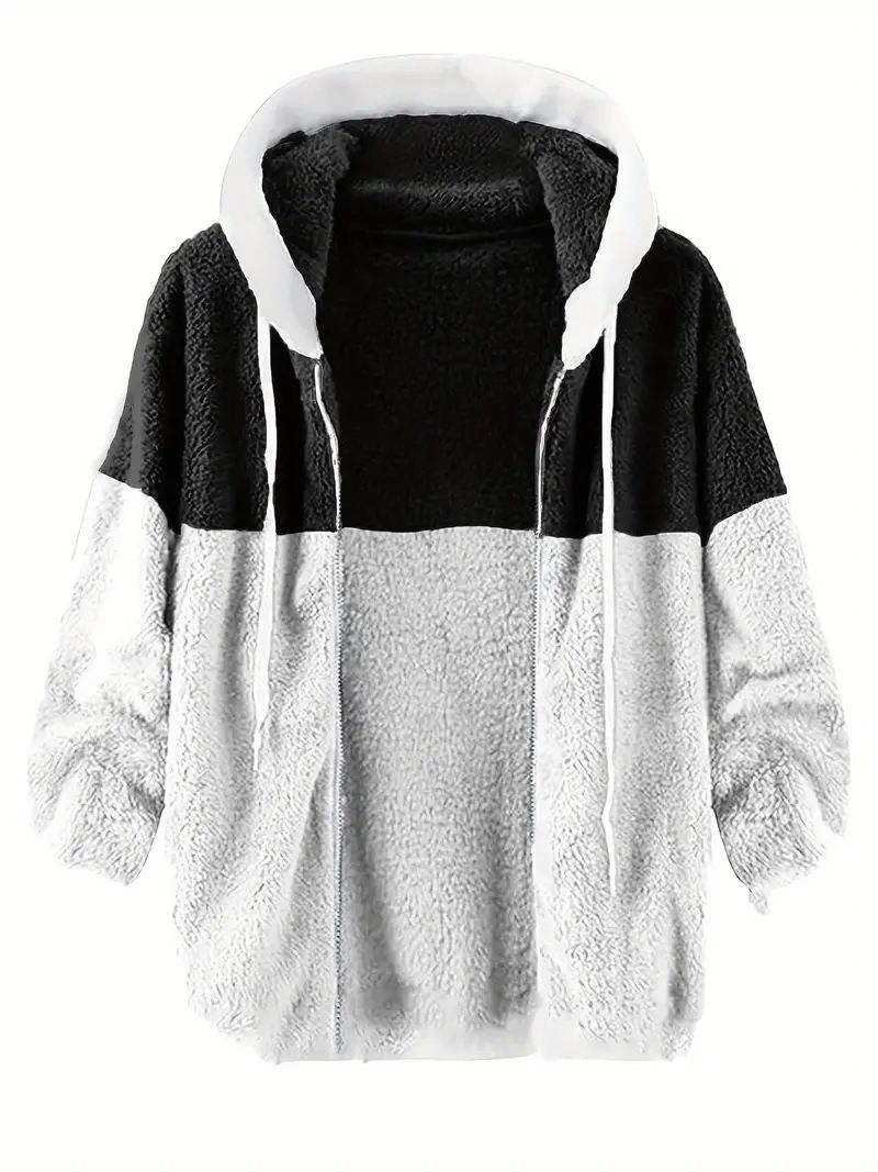 Giacca invernale da uomo con cappuccio foderata in pile - Caldo cappotto double face, capospalla casual dalla vestibilità comoda per le giornate fredde_voghion.com