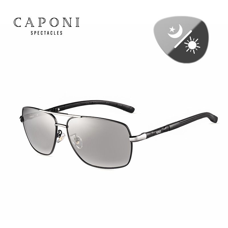 Modes CAPONI fotohromas vīriešu saulesbrilles polarizētas klasiskas zīmola dizaina pretstatu saulesbrilles, braukšanas kvadrātveida saulesbrilles vīriešiem, UV400_voghion.com