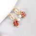 Pink four leaf flower pearl for women, light luxury, high-end sense, fashionable temperament, ear buckles, new trendy_voghion.com