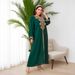 Women's Clothing Eid Al Adha Embroidery Applique Dress Muslim Party Dinner Robe_voghion.com