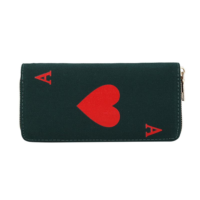Red Heart A Long Clutch Bag 2024 New Large Capacity Simple Multi Card Slot Card Holder Niche Versatile Ladies Wallet_voghion.com