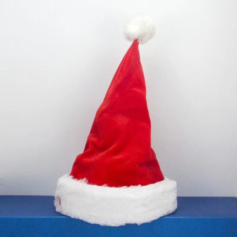 Cappello da Babbo Natale per cantare e ballare durante le feste natalizie - Cappello elettrico e musicale soffice con magia divertente per bambini e feste di Natale_voghion.com