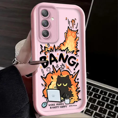 Zabavni ovitek z mačjim psom in eksplozijo za Samsung Galaxy A35 A55 A15 A25 A16 A06 A05 A05S A24 A13 A23 A12 A22 A32 A52 A71 A51 4G_voghion.com