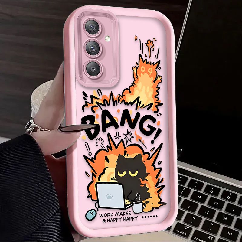 Pouzdro Funny Explosion Cat Dog pro Samsung Galaxy A35 A55 A15 A25 A16 A06 A05 A05S A24 A13 A23 A12 A22 A32 A52 A71 A51 4G Funda_voghion.com