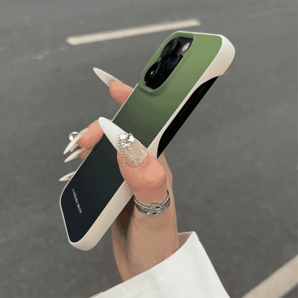 Half-Pack Gradient Dunkelgrüne Hülle für 16 Pro/15, kompatibel mit iPhone 14/12, 13/11 Soft Case, 8/X_voghion.com