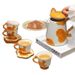 Handcrafted Cat-Themed Ceramic Pitcher & Cup Set – Elegant Milk, Juice & Tea Server With Gold Accents & Detachable Strainer_voghion.com