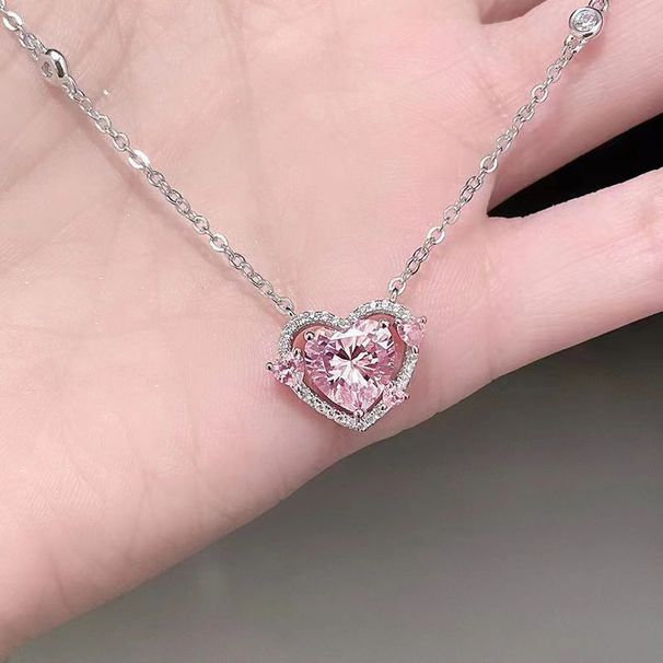 Collana con ciondolo a forma di cuore da donna con cristallo_voghion.com
