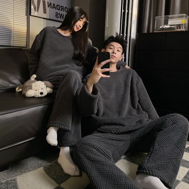 Felpa con cappuccio girocollo invernale 2024 in velluto jacquard grigio, ampia, semplice ed elegante, può essere superata dalle donne_voghion.com