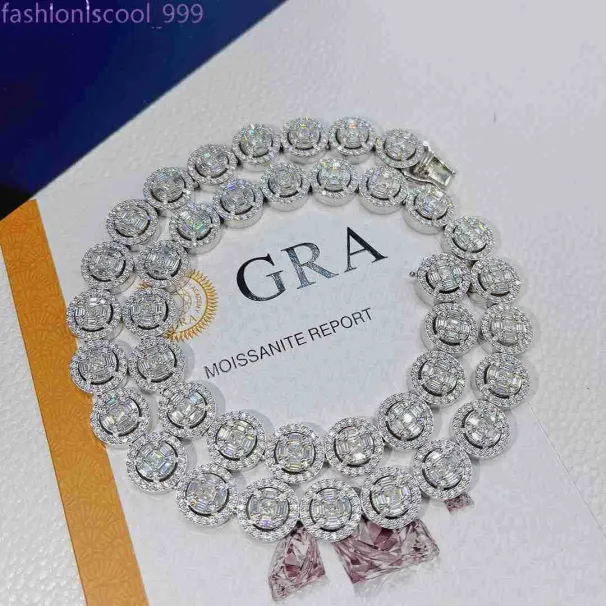 Fashion Hip Hop Jewelry Pass Tester Vvs Moissanite Diamond Iced Out Necklace Custom Men Sier Cuban Link Chain_voghion.com