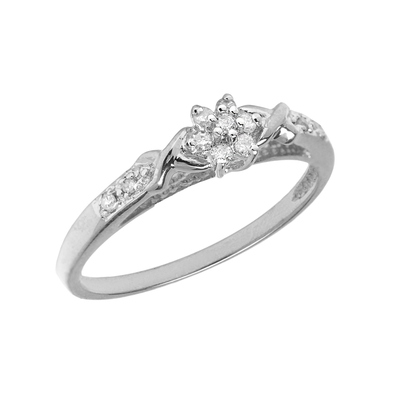 Sterling Silber Diamant Cluster Ring_voghion.com