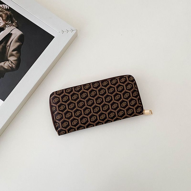 Damentaschen Multifunktionale Damen Lange Geldbörse Große Kapazität Clutch Bedruckte Reißverschluss-Kartenhalter Münzgeldbörse_voghion.com