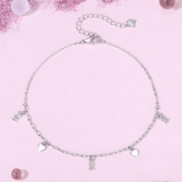 Cavigliera in argento sterling Starlight a doppio strato per donna con micro intarsi a forma di stella, regalo di San Valentino, gioielli per i piedi_voghion.com