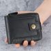 Retro Men's Short Wallet Horizontal Zipper Multifunctional Card Holder Tri-Fold Buckle Coin Purse_voghion.com