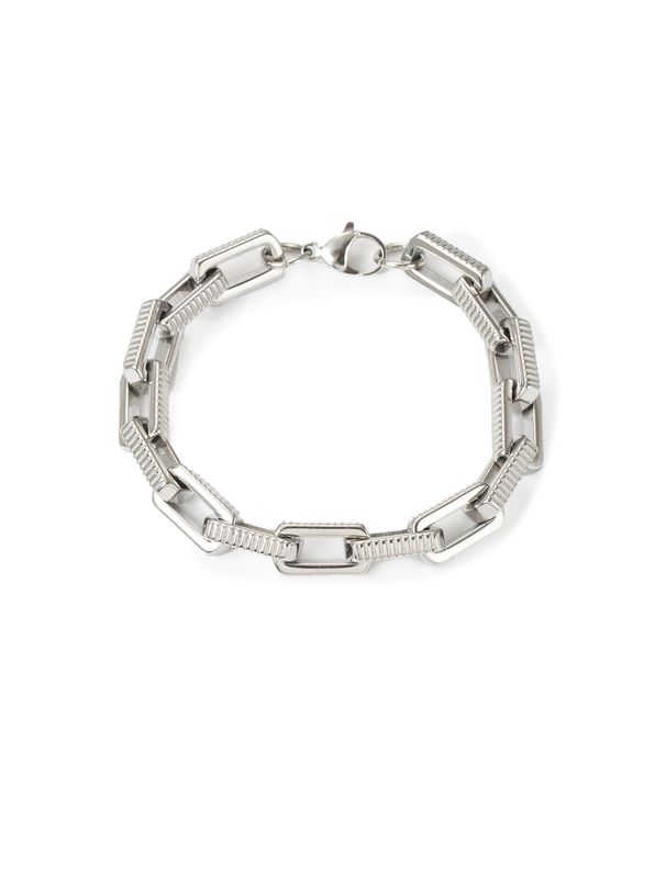 Unisex Cuban Stainless Chain Hip-Hop Trend Bamboo Joint Mechanical Texture Vertical Pattern Titanium Steel Bracelet_voghion.com