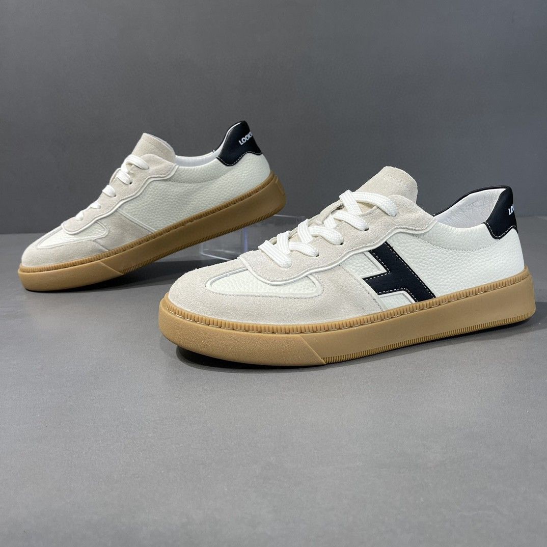 Oberschicht Rindsleder Training echtes Leder, Herrenschuhe, trendige vielseitige Ledersohlen, Sport- und Freizeit-Boardschuhe_voghion.com