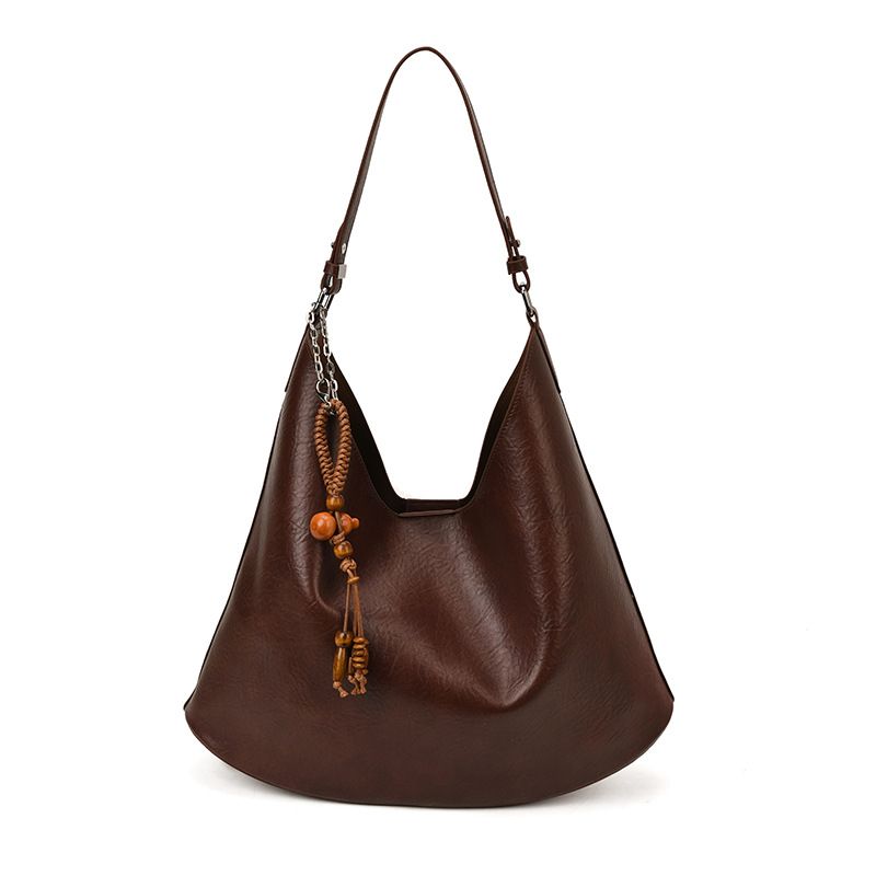 Vintage-Inspired Large Capacity Tote Bag With Detachable Pouch, Lightweight PU Shoulder Bag Stylish Crossbody Purse For Daily Commute Casual Outings_voghion.com