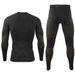 Erkekler İçin Dikişsiz İçlik Seti, Kayak, Bisiklet Antrenmanı İçin Termal Kompresyon Tişörtü ve Pantolonu, Çabuk Kuruyan Antrenman İç Çamaşırı_voghion.com