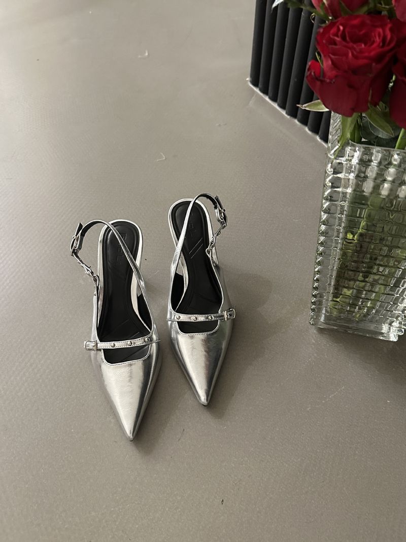 2024 Spring and Autumn Season New Riveted Shallow Mouth High Baotou Sandals, Women's Pointed Head, Temperament, Thin_voghion.com