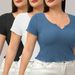 2024 Oversized Women's Waffle Breathable Slim Fit Temperament Solid Color T-shirt Top_voghion.com