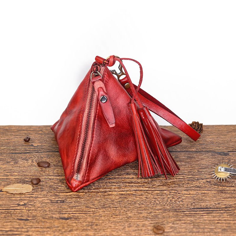2022 New Vegetable-Tanned Leather Top Layer Cowhide Clutch For Women Handmade Personalized Large Capacity Key Bag Coin_voghion.com