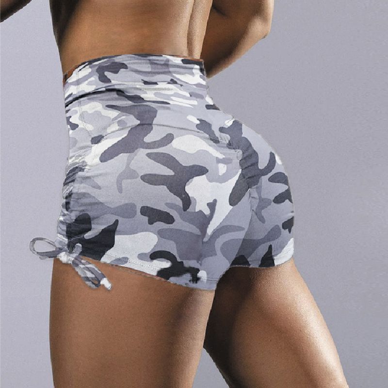 Damen-Shorts mit Camouflage-Muster, gerüscht, Hüftheben, bedruckt, Nachtclub, sexy Hotpants_voghion.com