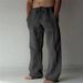 Suitable For All Seasons 2025 Men's Plus Size Loose Casual Elastic Waist Drawstring Breathable Sports Cotton Linen Long Pants_voghion.com