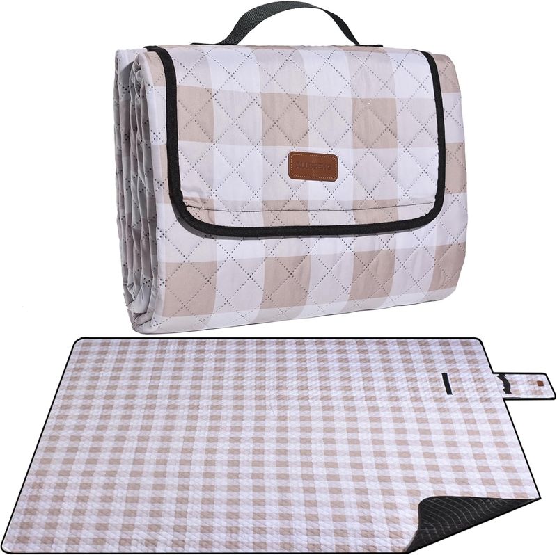 Extra Large X 203.2cm Waterproof Foldable Picnic Mat Suitable Beach, 5-Layer Outdoor Blanket For 6 To 8 Adults, Camping_voghion.com