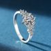 Nuovo anello da donna in argento con sei griffe, moda classica, pietra Mosang di colore D da 1 carato_voghion.com